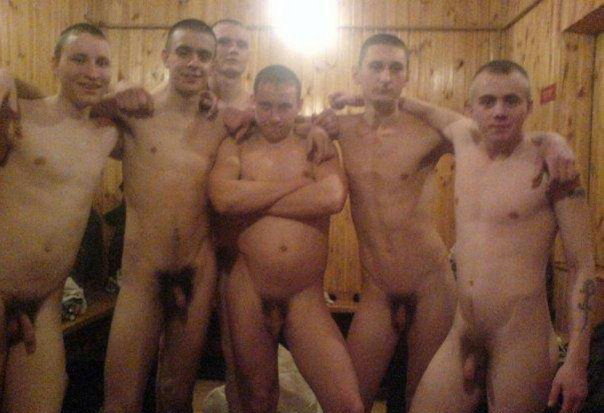 russian soldiers naked in sauna