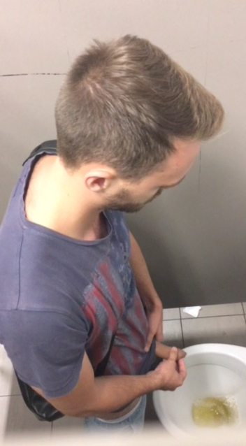 Straight lad caught peeing in restroom