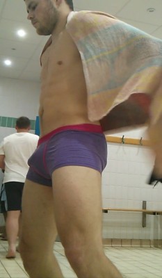 swimmer naked in changing room hot bulge